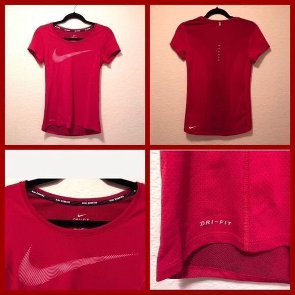 NWOT. Nike Running Dri-Fit Dark Red Top - Picture 1 of 8